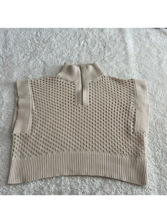 Varley Sweaters - Varley Womens Half Zip Knit Cream Sz L Cotton Preppy Old Money Rich Country Club